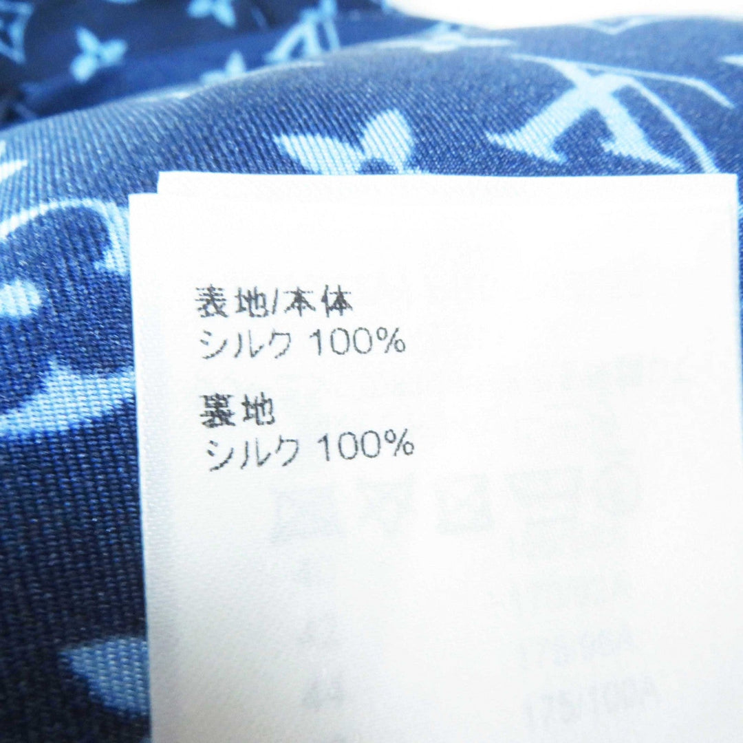 LOUIS VUITTON Long sleeve shirt Outer: 100% silk, Lining: 100% silk Navy light blue Women 34 Used Authentic