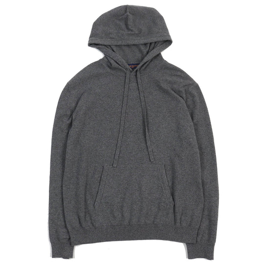 LOUIS VUITTON Hoodie Main: 98% cashmere, Main: 1% silk, Main: 1% nylon gray mens XL Used Authentic