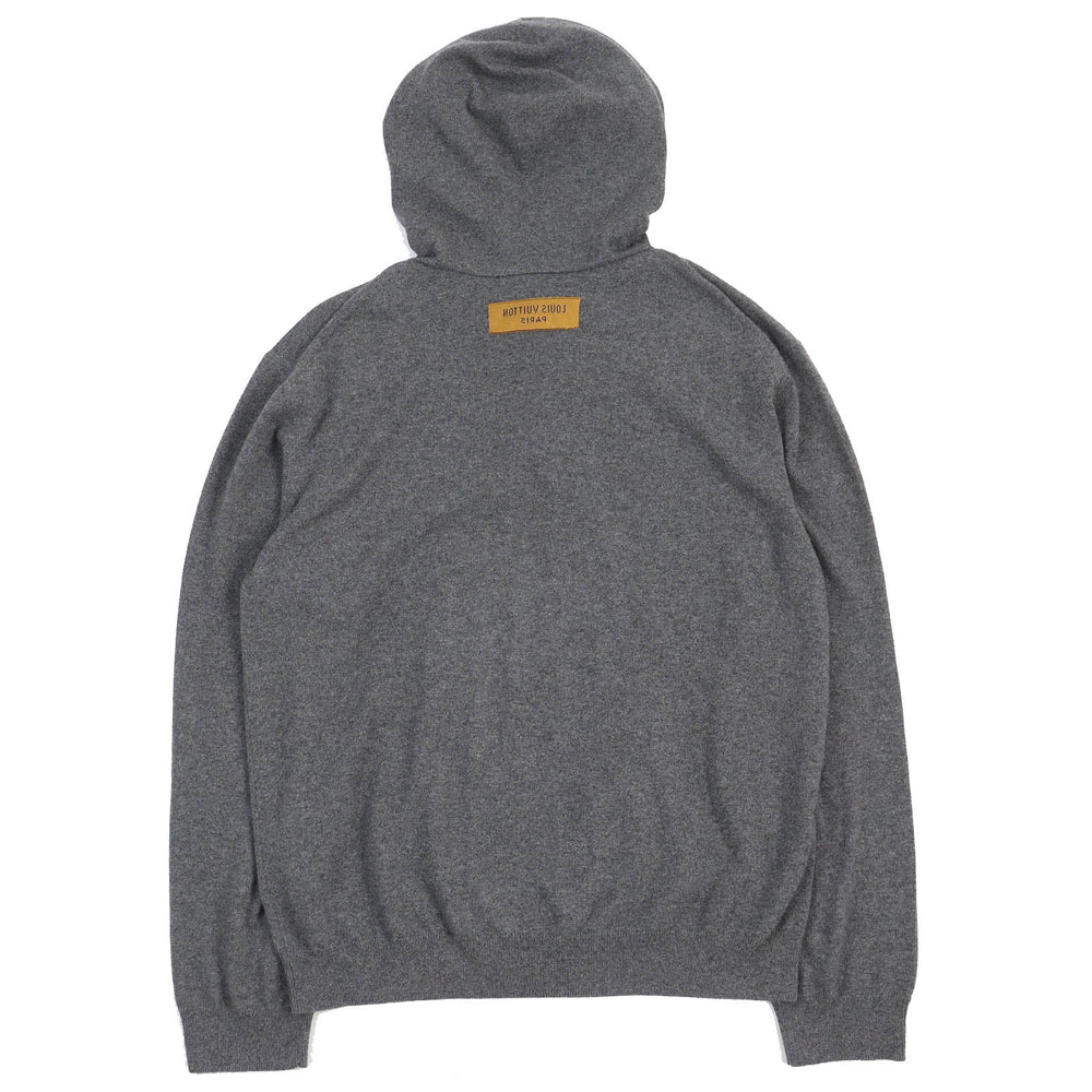 LOUIS VUITTON Hoodie Main: 98% cashmere, Main: 1% silk, Main: 1% nylon gray mens XL Used Authentic