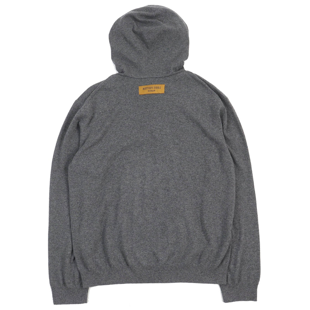 LOUIS VUITTON Hoodie Main: 98% cashmere, Main: 1% silk, Main: 1% nylon gray mens XL Used Authentic