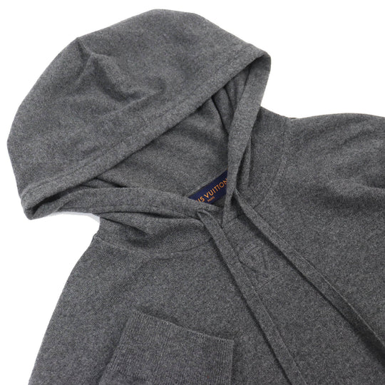 LOUIS VUITTON Hoodie Main: 98% cashmere, Main: 1% silk, Main: 1% nylon gray mens XL Used Authentic