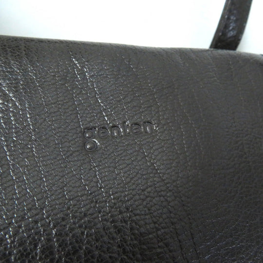 genten Tote Bag Main: Leather Brown Women Used Authentic