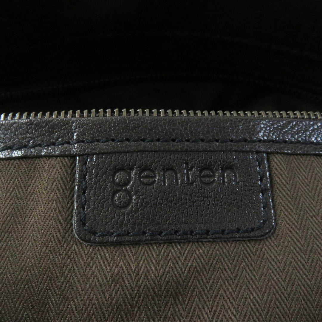 genten Tote Bag Main: Leather Brown Women Used Authentic