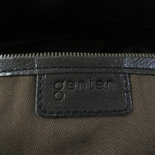 genten Tote Bag Main: Leather Brown Women Used Authentic