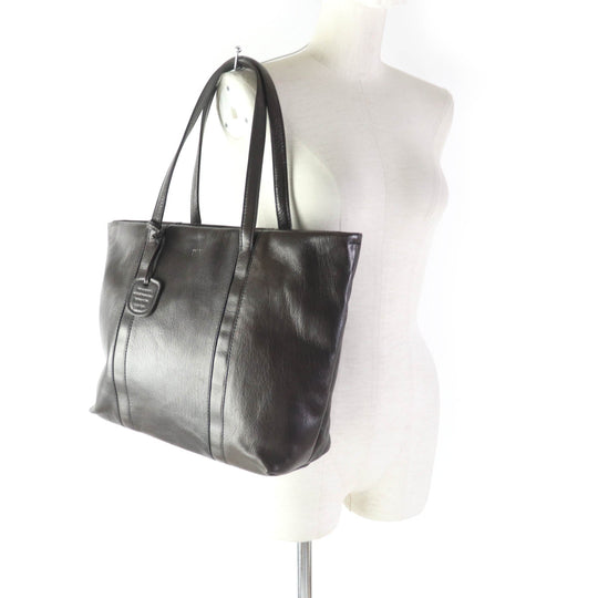 genten Tote Bag Main: Leather Brown Women Used Authentic