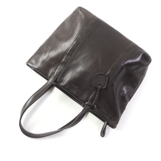 genten Tote Bag Main: Leather Brown Women Used Authentic