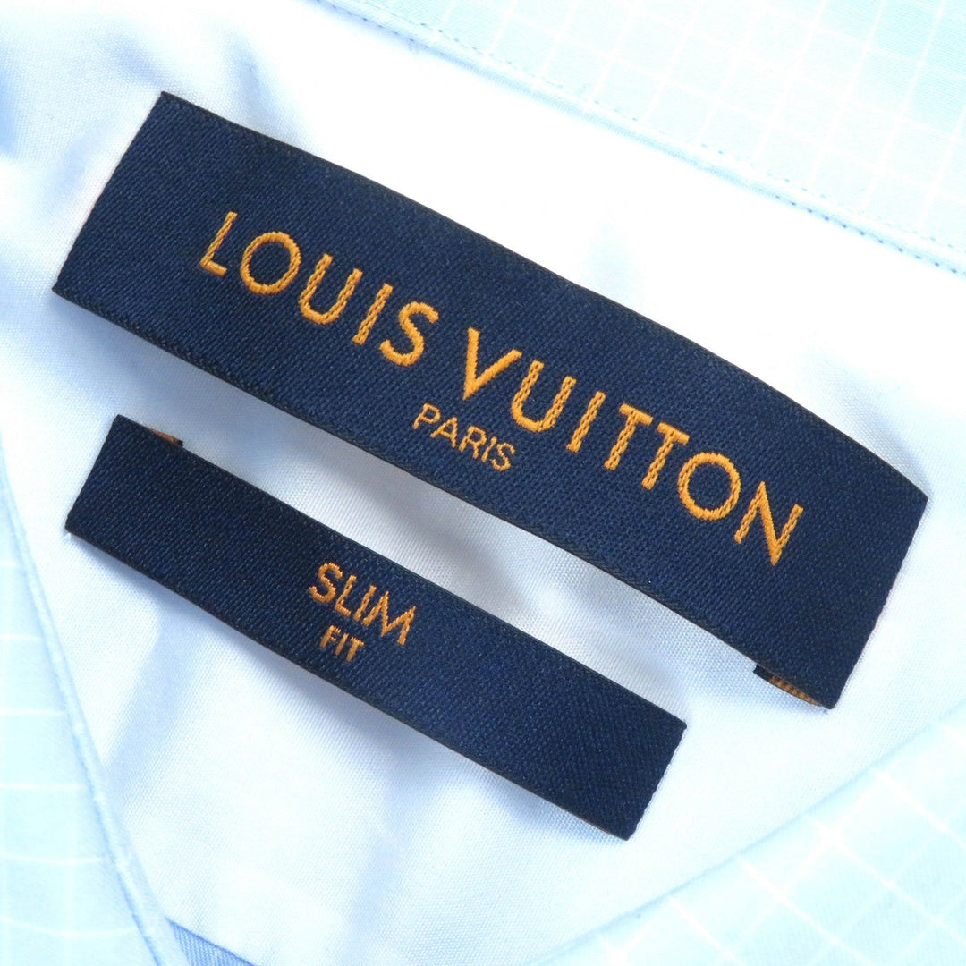 LOUIS VUITTON Long sleeve shirt SLJ9003 Main: 100% cotton Light blue mens SLIM FIT Used Authentic