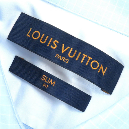 LOUIS VUITTON Long sleeve shirt SLJ9003 Main: 100% cotton Light blue mens SLIM FIT Used Authentic