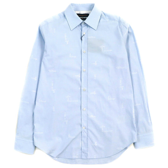 LOUIS VUITTON Long sleeve shirt SLJ9003 Main: 100% cotton Light blue mens SLIM FIT Used Authentic