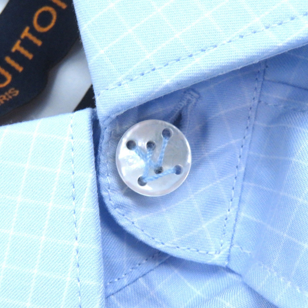 LOUIS VUITTON Long sleeve shirt SLJ9003 Main: 100% cotton Light blue mens SLIM FIT Used Authentic