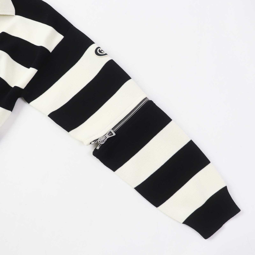 GUCCI one piece 731592 Outer: 100% cotton, Part: 94% cotton, Part: 5% nylon, Part: 1% polyurethane, Applique: 100% polyester White black Women S Used Authentic