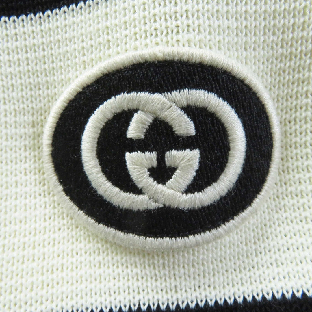 GUCCI one piece 731592 Outer: 100% cotton, Part: 94% cotton, Part: 5% nylon, Part: 1% polyurethane, Applique: 100% polyester White black Women S Used Authentic