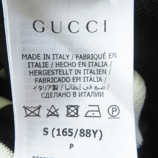 GUCCI one piece 731592 Outer: 100% cotton, Part: 94% cotton, Part: 5% nylon, Part: 1% polyurethane, Applique: 100% polyester White black Women S Used Authentic