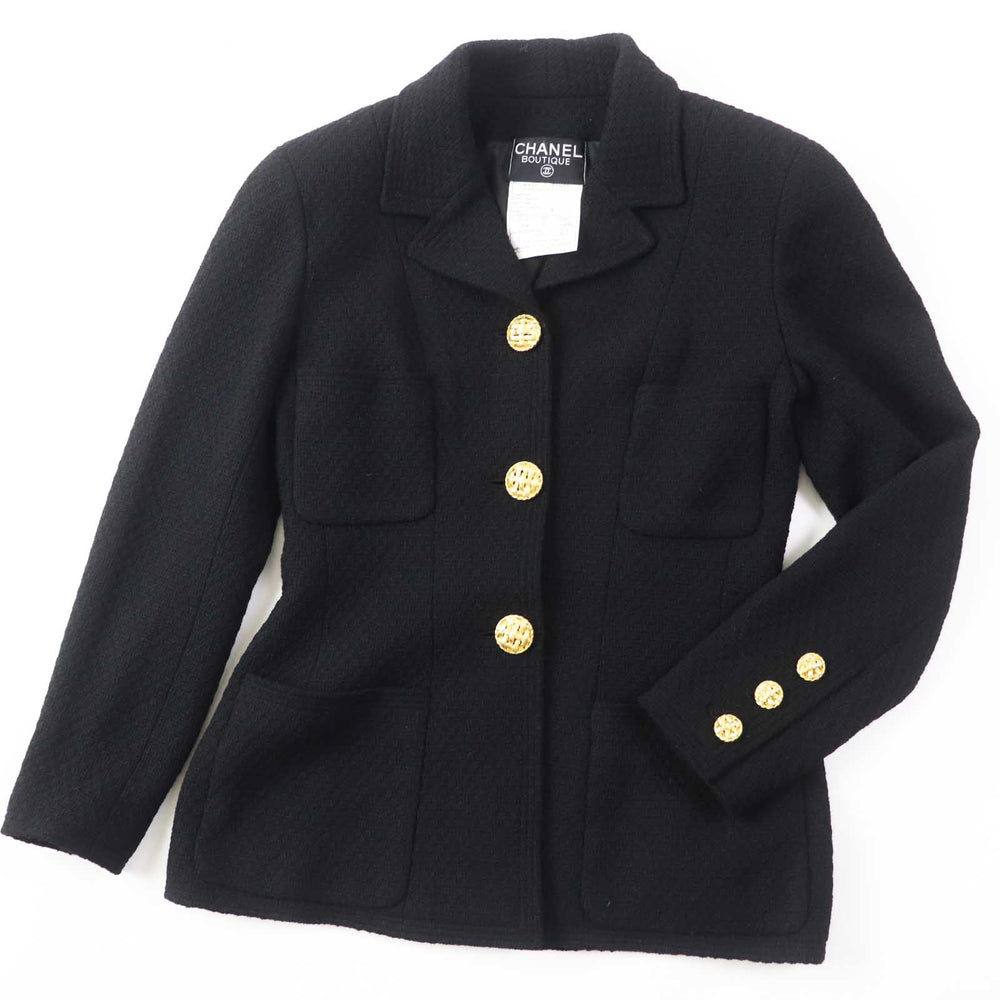 CHANEL setup 20506 Outer: 99% wool, 1% other Lining: 100% silk black Women 38 Used Authentic