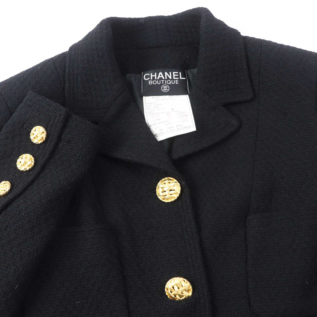 CHANEL setup 20506 Outer: 99% wool, 1% other Lining: 100% silk black Women 38 Used Authentic