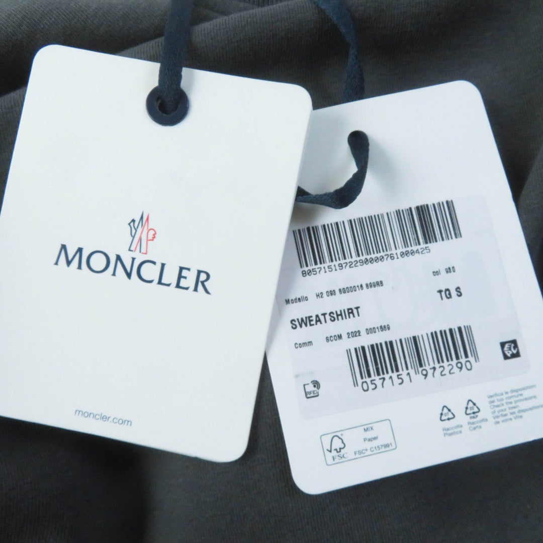 MONCLER sweat Main: 65% cotton, Main: 35% polyester, Part: 95% cotton, Part: 5% polyurethane Charcoal gray Women S Used Authentic