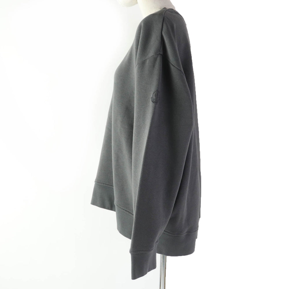 MONCLER sweat Main: 65% cotton, Main: 35% polyester, Part: 95% cotton, Part: 5% polyurethane Charcoal gray Women S Used Authentic