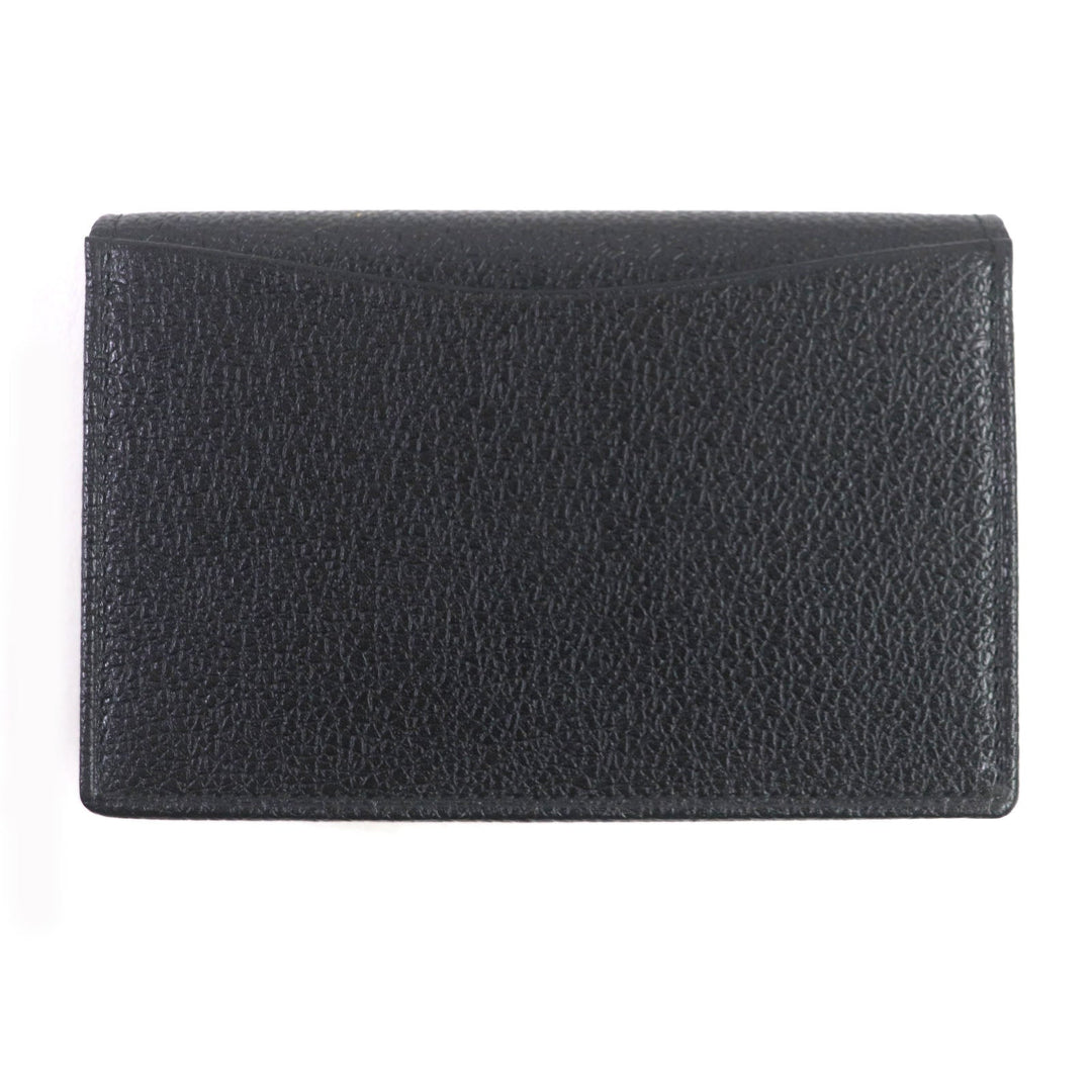 BVLGARI name card holder Main: Leather black mens Used Authentic