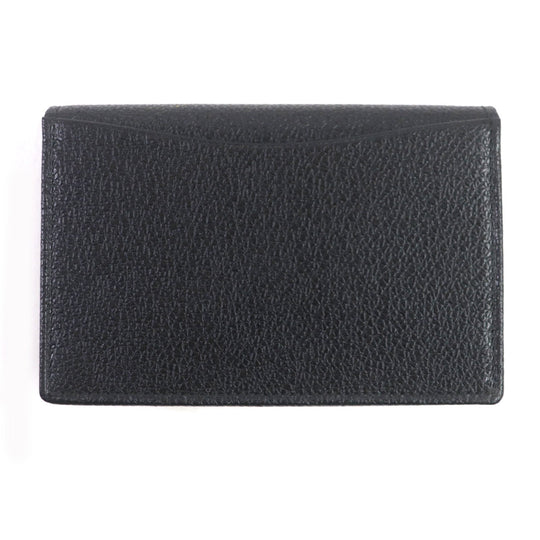 BVLGARI name card holder Main: Leather black mens Used Authentic