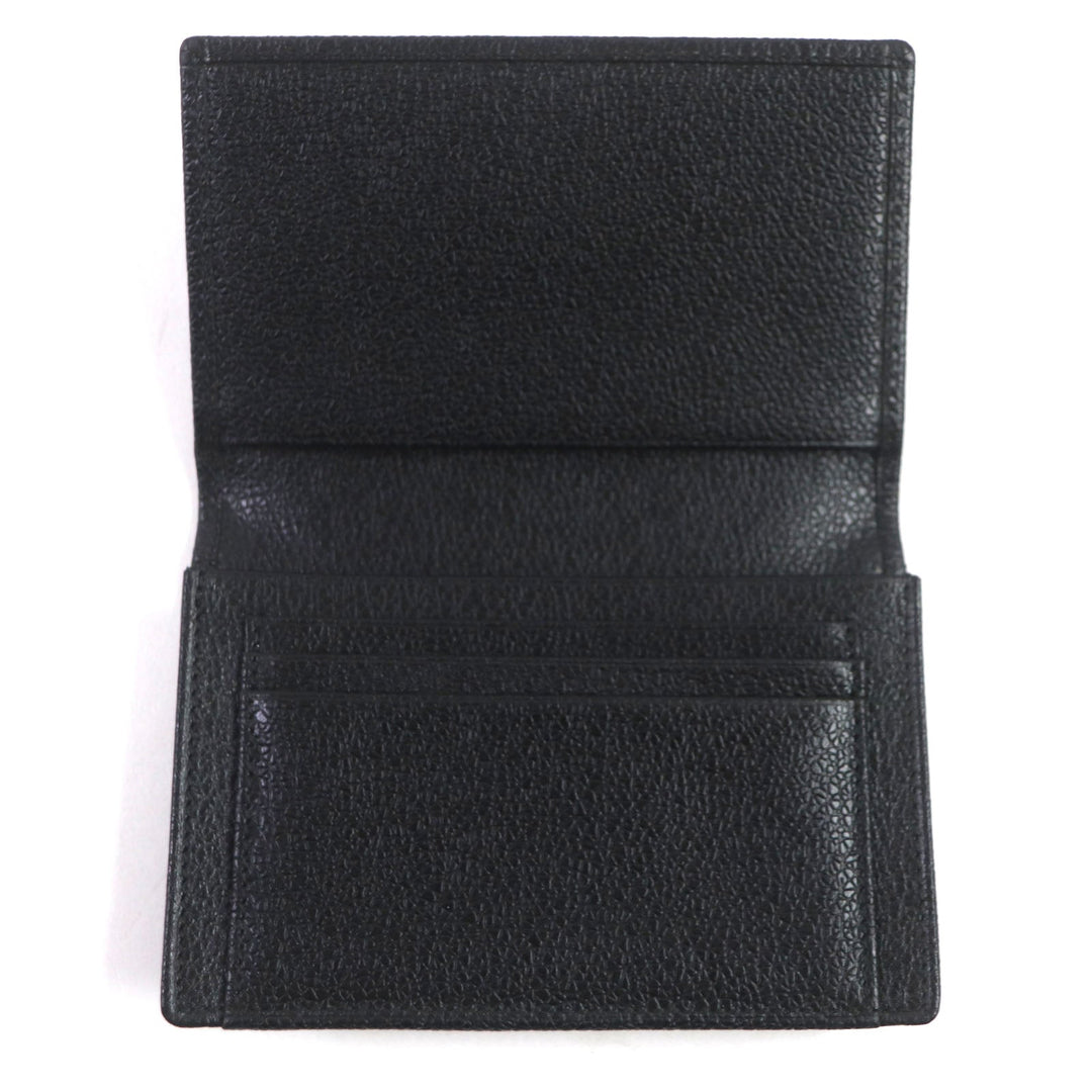 BVLGARI name card holder Main: Leather black mens Used Authentic