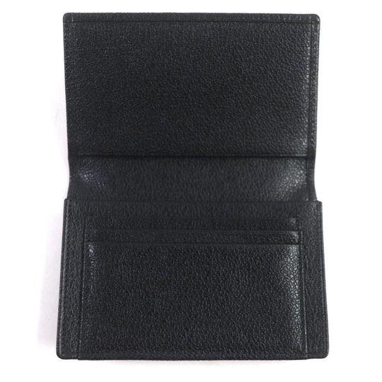 BVLGARI name card holder Main: Leather black mens Used Authentic