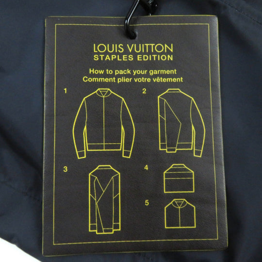 LOUIS VUITTON Jacket HHB51WNKJ Main: 88% polyamide (nylon), Main: 12% polyester, Leather part: cowhide Navy Staples Edition mens 52 Used Authentic