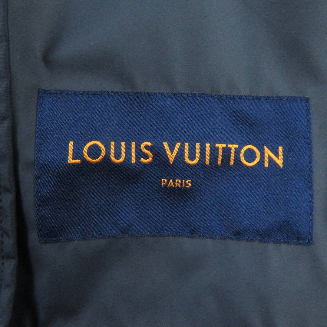 LOUIS VUITTON Jacket HHB51WNKJ Main: 88% polyamide (nylon), Main: 12% polyester, Leather part: cowhide Navy Staples Edition mens 52 Used Authentic