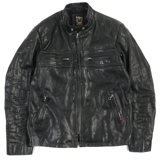 schott Riders jacket 3151036 Outer: goatskin, Lining: 100% cotton, Sleeve lining: 100% polyester black PADDED RIDERS mens L Used Authentic