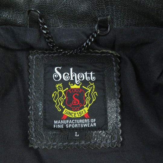 schott Riders jacket 3151036 Outer: goatskin, Lining: 100% cotton, Sleeve lining: 100% polyester black PADDED RIDERS mens L Used Authentic