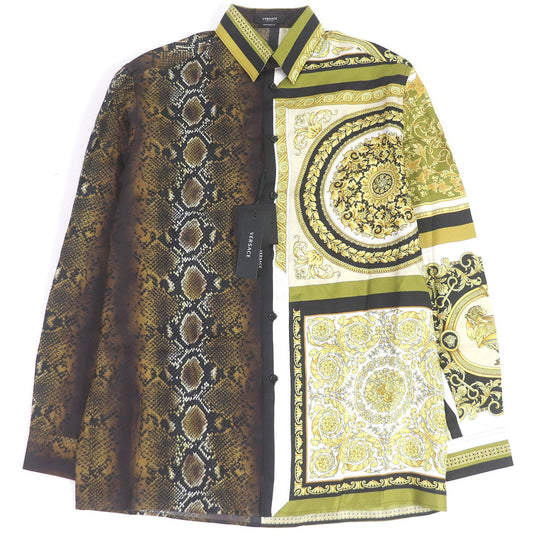 VERSACE Long sleeve shirt A84050 Main: 100% silk multicolor mens 39 Used Authentic