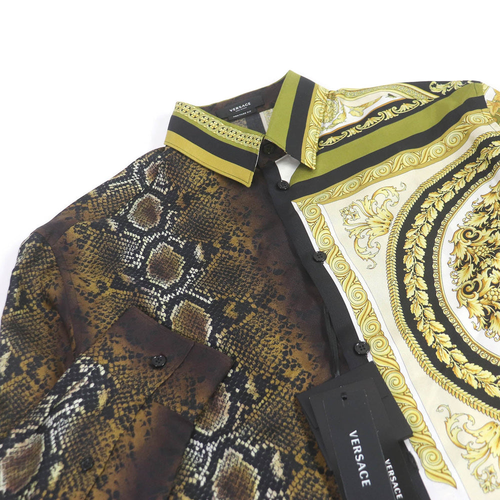 VERSACE Long sleeve shirt A84050 Main: 100% silk multicolor mens 39 Used Authentic