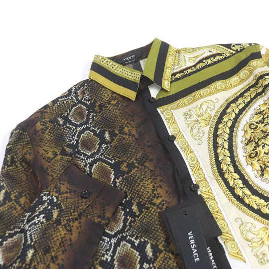 VERSACE Long sleeve shirt A84050 Main: 100% silk multicolor mens 39 Used Authentic