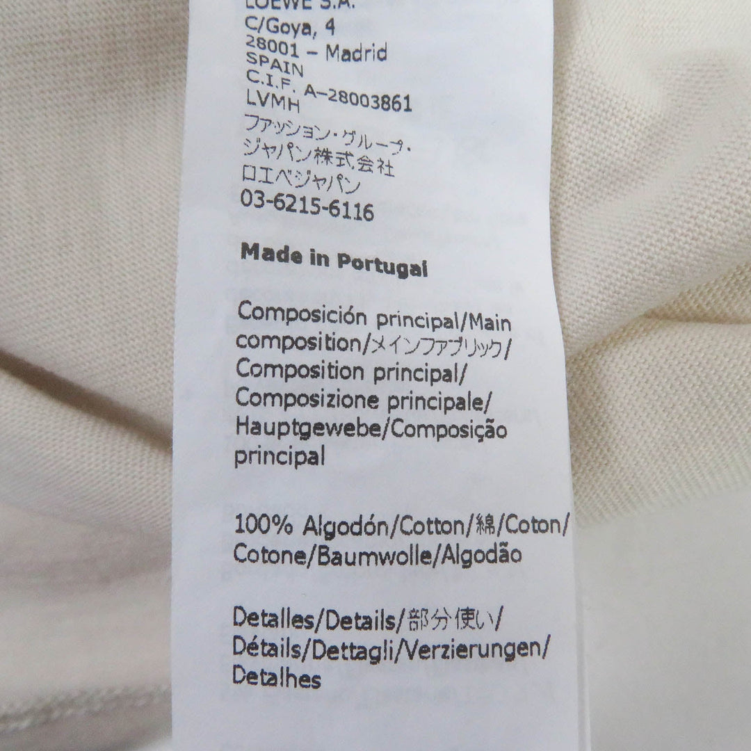 LOEWE Short sleeve T-shirt H848341X01 Main: 100% cotton, Part: 95% cotton, Part: 5% elastane (polyurethane), Part: 100% polyester light beige mens XS Used Authentic