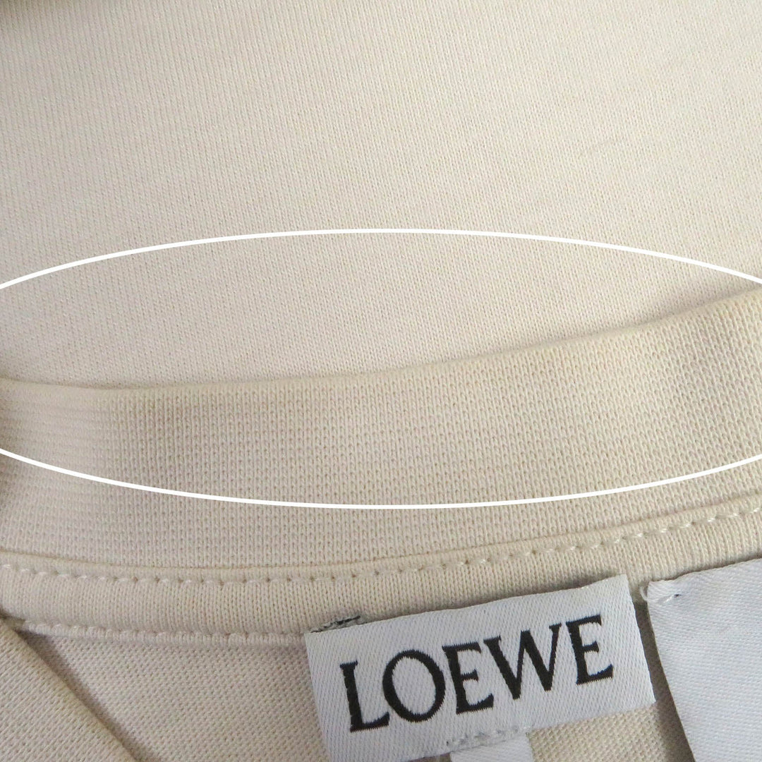 LOEWE Short sleeve T-shirt H848341X01 Main: 100% cotton, Part: 95% cotton, Part: 5% elastane (polyurethane), Part: 100% polyester light beige mens XS Used Authentic