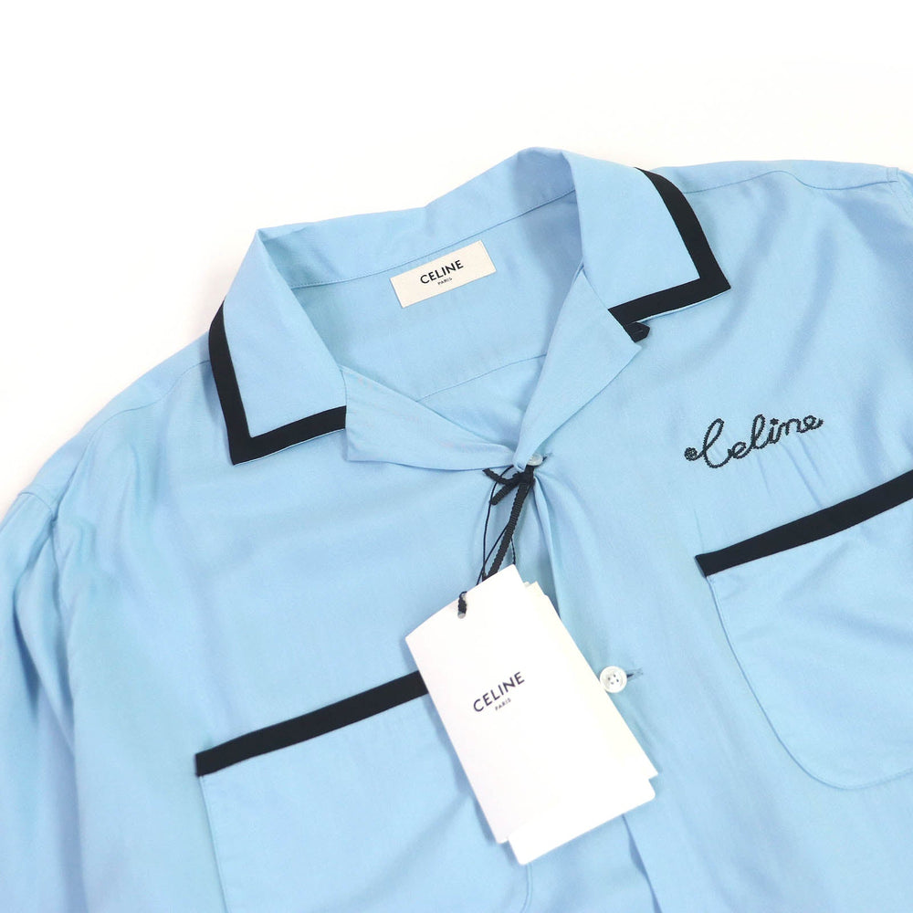 CELINE Short sleeve shirt 2C516852C Main: 100% rayon Light blue mens 39 Used Authentic