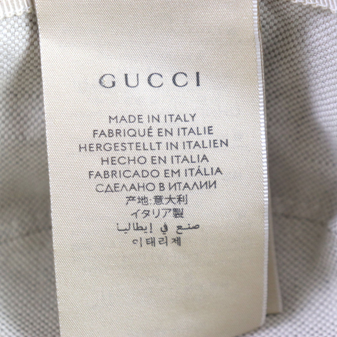 GUCCI hat 696484 Outer: 67% nylon, Outer: 33% cotton, Lining: 65% cotton, Lining: 35% linen, Part: leather, Inner: 55% cotton, 45% rayon Brown type mens Used Authentic