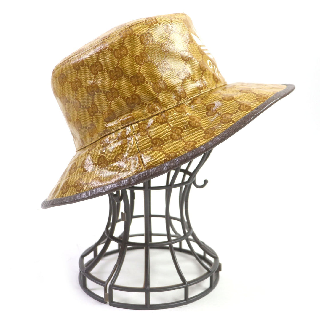 GUCCI hat 696484 Outer: 67% nylon, Outer: 33% cotton, Lining: 65% cotton, Lining: 35% linen, Part: leather, Inner: 55% cotton, 45% rayon Brown type mens Used Authentic