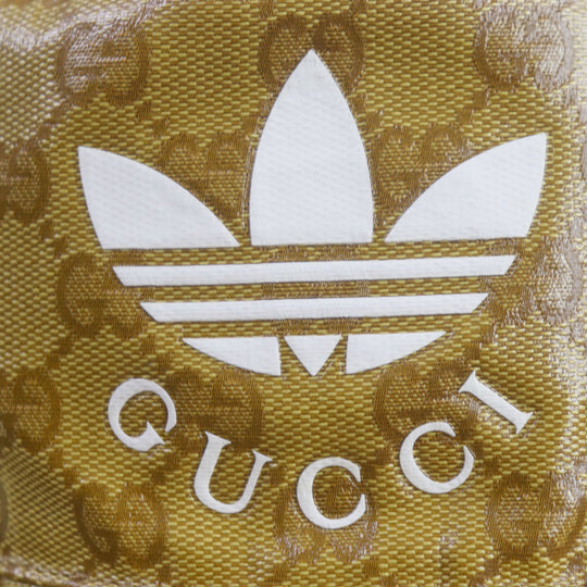 GUCCI hat 696484 Outer: 67% nylon, Outer: 33% cotton, Lining: 65% cotton, Lining: 35% linen, Part: leather, Inner: 55% cotton, 45% rayon Brown type mens Used Authentic
