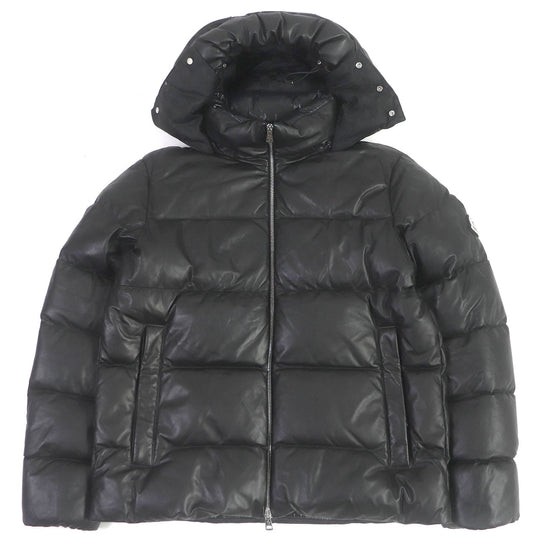 MONCLER Down jacket Outer: Lamb leather, Lining: 100% nylon, Filling: 90% down, Filling: 10% feather black DAUPHINELL mens 2 Used Authentic