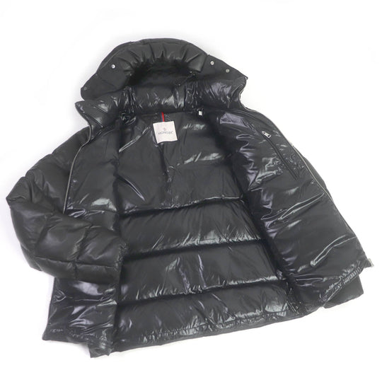 MONCLER Down jacket Outer: Lamb leather, Lining: 100% nylon, Filling: 90% down, Filling: 10% feather black DAUPHINELL mens 2 Used Authentic