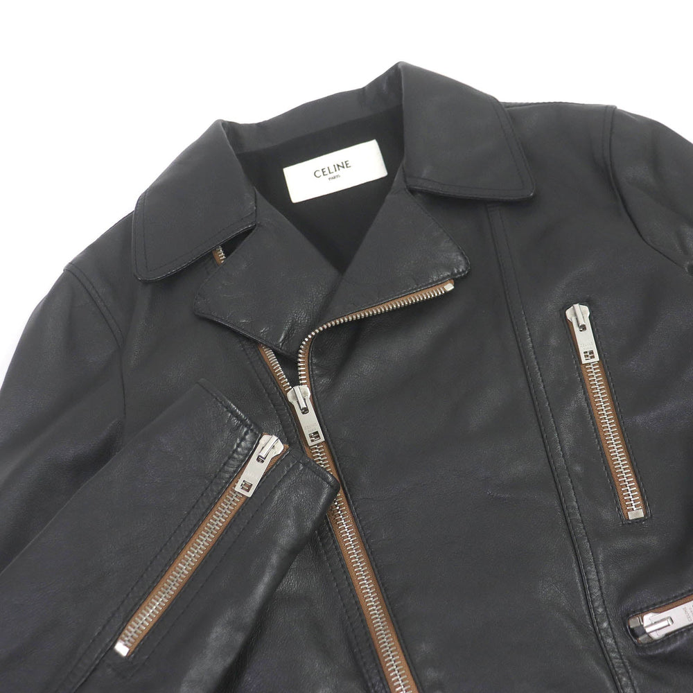 CELINE Riders jacket 2E467297D Main: Leather, Lining: 70% Cupra, Lining: 30% Cotton black mens 44 Used Authentic