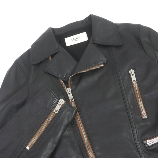 CELINE Riders jacket 2E467297D Main: Leather, Lining: 70% Cupra, Lining: 30% Cotton black mens 44 Used Authentic