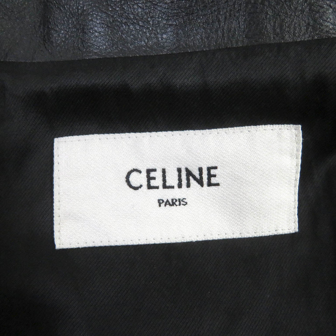 CELINE Riders jacket 2E467297D Main: Leather, Lining: 70% Cupra, Lining: 30% Cotton black mens 44 Used Authentic