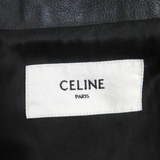 CELINE Riders jacket 2E467297D Main: Leather, Lining: 70% Cupra, Lining: 30% Cotton black mens 44 Used Authentic