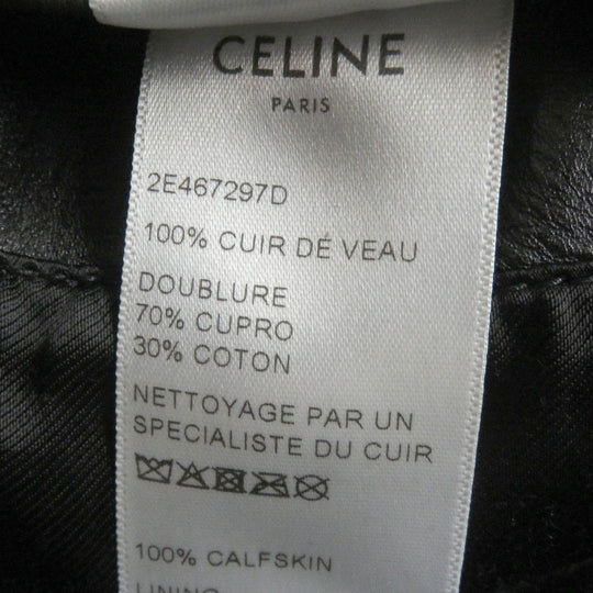 CELINE Riders jacket 2E467297D Main: Leather, Lining: 70% Cupra, Lining: 30% Cotton black mens 44 Used Authentic