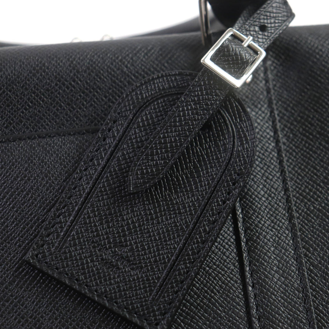 LOUIS VUITTON Briefcase M30975 Taiga Leather black Taiga Porte Documan Voyagej mens Used Authentic