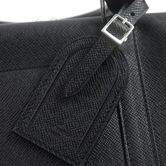 LOUIS VUITTON Briefcase M30975 Taiga Leather black Taiga Porte Documan Voyagej mens Used Authentic