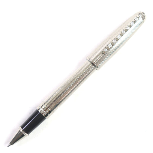Dupont Ballpoint pen Silver plated, rhinestones (partially) Silver After Pav Olympio mens(Unisex) Used Authentic