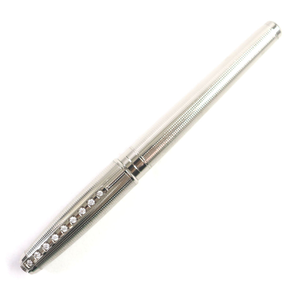 Dupont Ballpoint pen Silver plated, rhinestones (partially) Silver After Pav Olympio mens(Unisex) Used Authentic