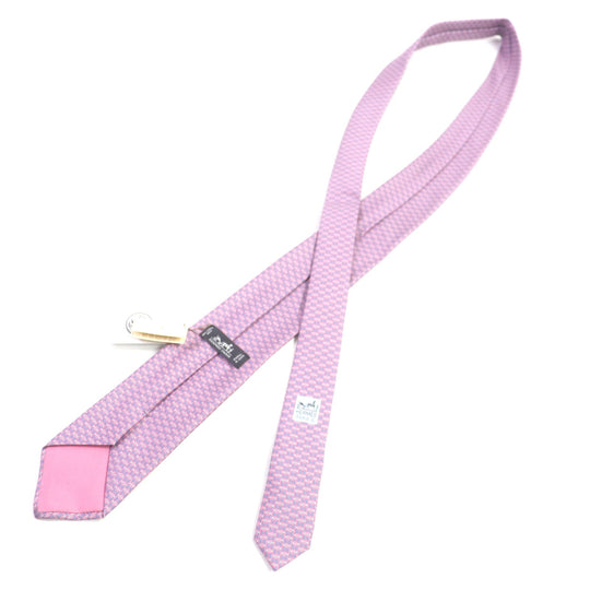 HERMES tie 606134 Main: 100% silk Pink light blue mens Used Authentic
